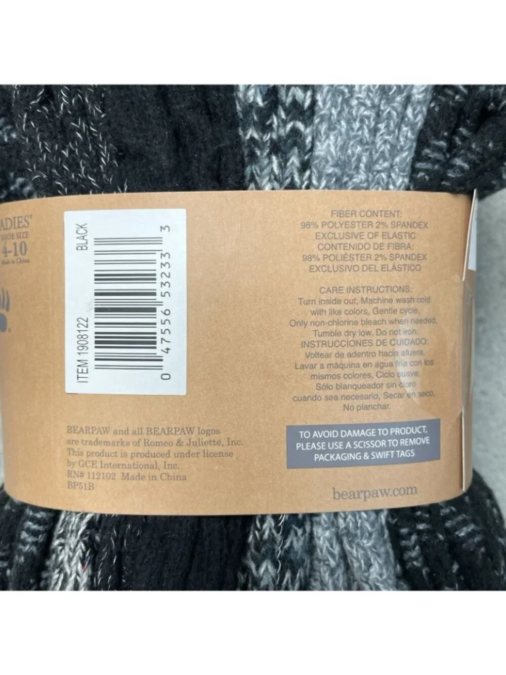 NWT Bearpaw 9-Pair Women's 4-10 Black & Gray Socks Shoe Super Soft F1276